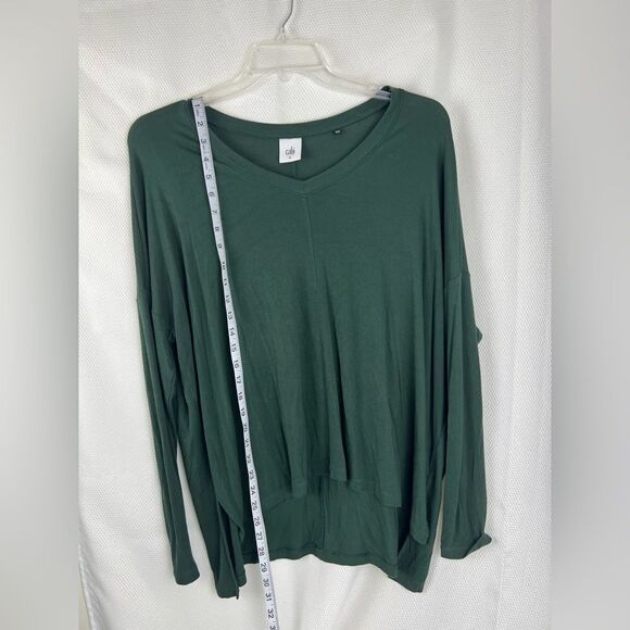 CAbi Womens Chill Long Sleeve V-Neck Knit T-shirt Top Green Size Medium - Picture 10 of 10